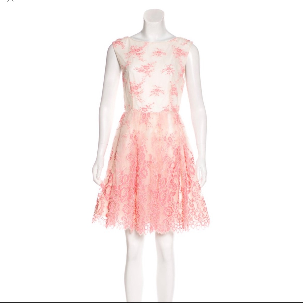Alice + Olivia dress with semi-sheer lace trim
